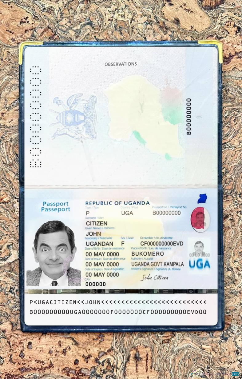 Download Uganda passport 2023 present photolook Photoshop template